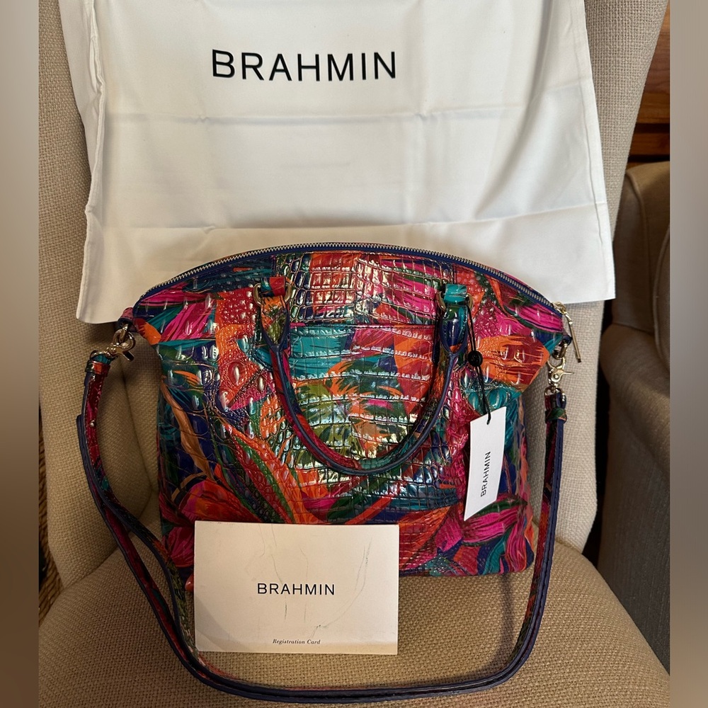NWT Brahmin Large Leather Duxbury Satchel Lush Melbourne